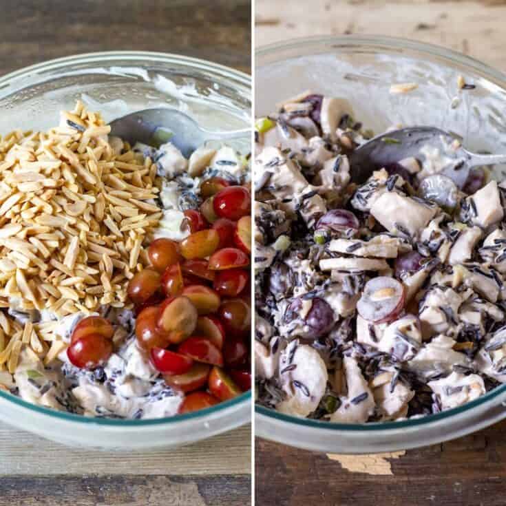 Wild Rice Chicken Salad with Grapes and Almonds The Hungry Bluebird