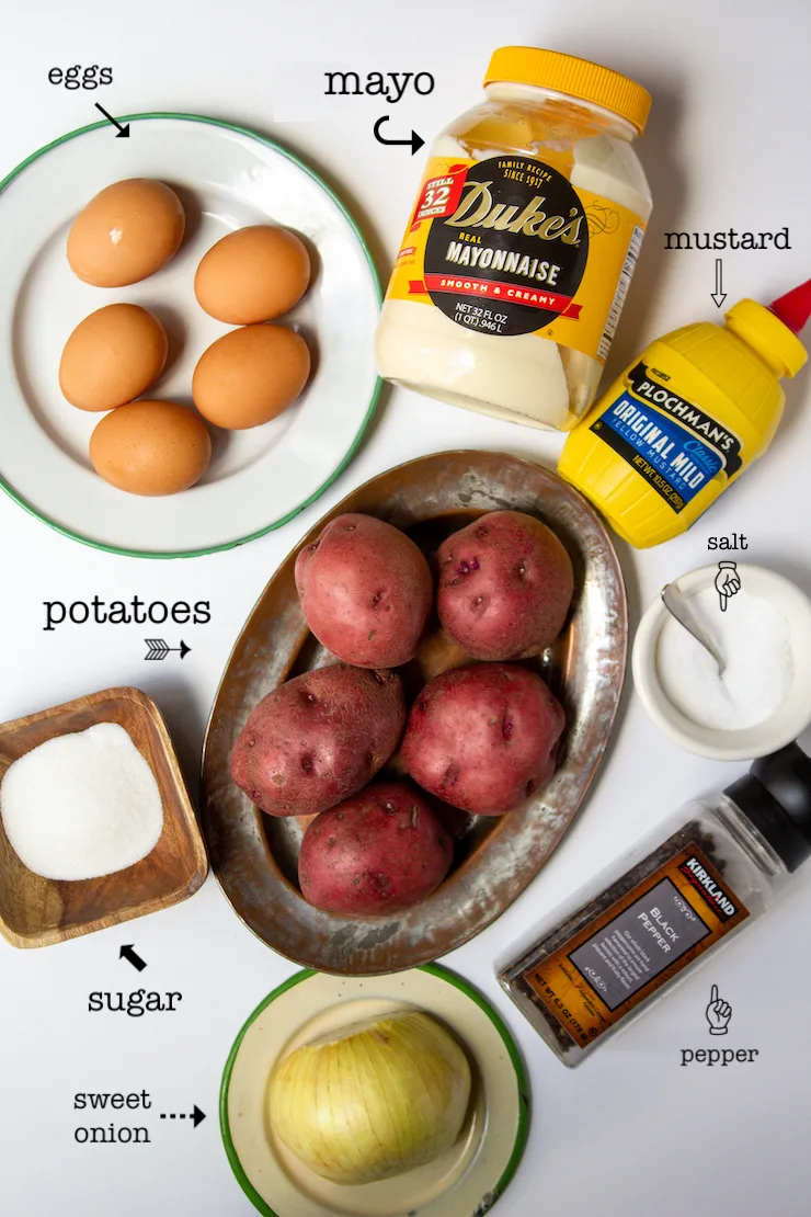 Ingredients photo, labeled on white board