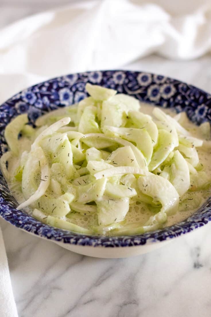 Creamy Cucumber Salad with Sour Cream and Dill The Hungry Bluebird