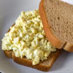 Egg salad sandwich on wheat bread.