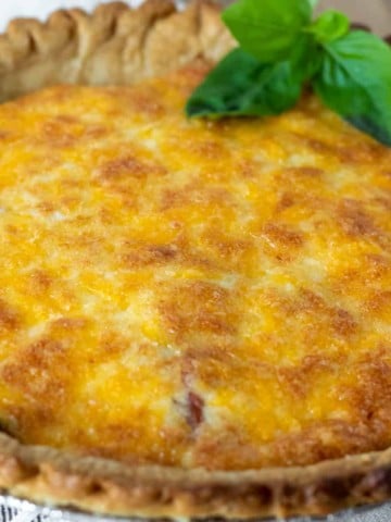 Whole baked southern tomato pie.