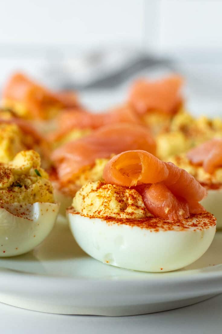 Deviled Eggs With Smoked Salmon The Hungry Bluebird