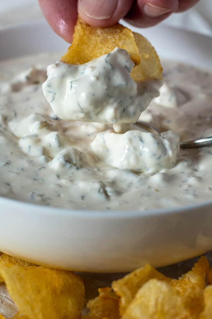 Dill Pickle Dip With Cream Cheese - The Hungry Bluebird